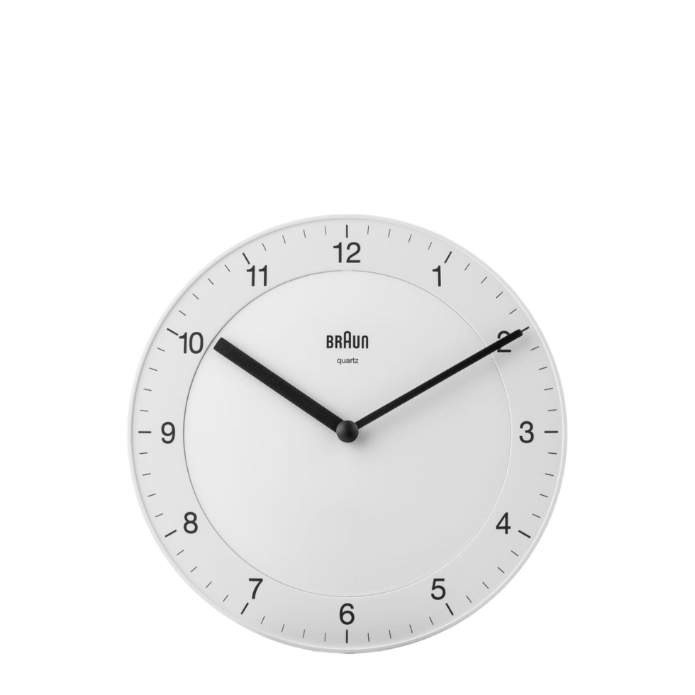 Braun Clocks - BC06 Classic Analogue Wall Clock - White – Heima Braun Clocks - BC06 Classic Analogue Wall Clock - White – Heima