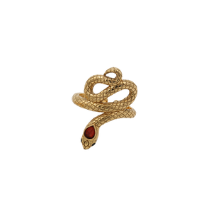 LA2L - Bague Sissi Serpent Pierre - Grenat