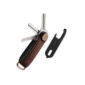 Orbitkey - Key Organiser Set - Leather Key Organiser + Multi-tool V2 - Espresso/Brown