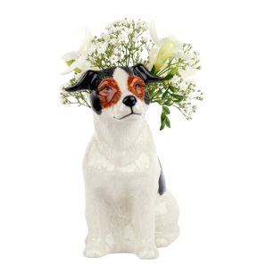 Quail Ceramics - Jack Russell Flower Vase small 6"