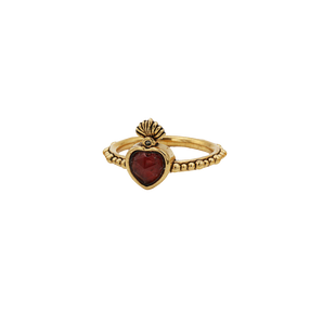 LA2L - Bague Sacha coeur flamme - Hessonite