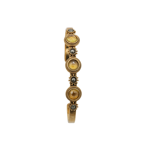 LA2L - Jonc Jasmine cabochon - Citrine/Pyrite