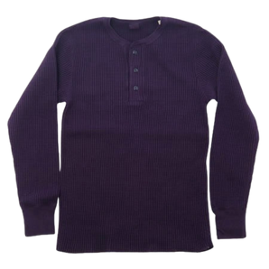 UES - BIG WAFFLE HENLEY NECK - INDIGO