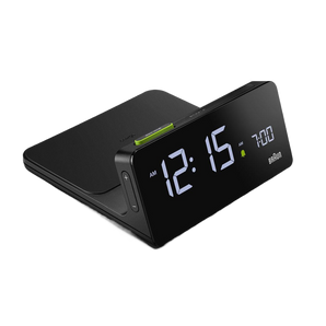 Braun Clocks - BC21 Braun Digital Wireless Charging Alarm Clock - Black