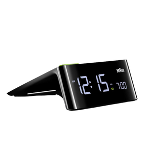 Braun Clocks - BNC016 Braun Digital VA LCD Alarm Clock - Black with UK Adaptor