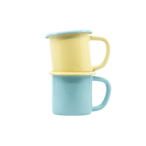 Elifle Enamelware - Small Mug - Blue Yellow