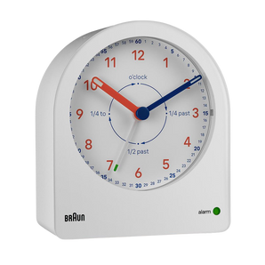 Braun Clocks - BC22 Time Teacher Quartz Alarm Clock - White