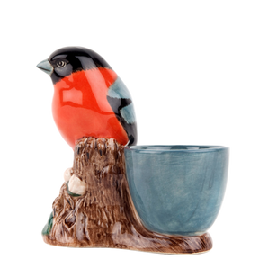 Quail Ceramics - Bullfinch with egg cup 紅腹灰雀蛋杯