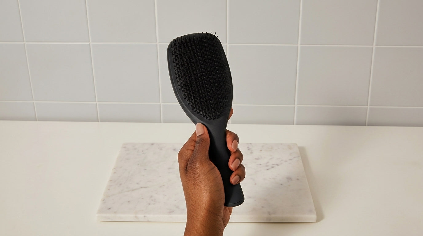 Ergonomic long handle for secure grip