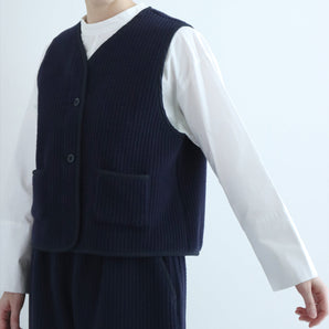 pot-pourri - Quilted Vest - Navy / Black