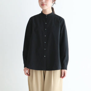 pot-pourri - Stand Collar Shirt - Black
