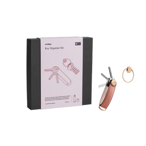 Orbitkey - Key Organiser Set - Leather Key Organiser + Ring V2 - Cotton Candy