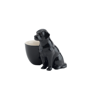 Quail Ceramics - Black Labrador with egg cup