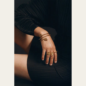 LA2L - Bague Sissi Serpent Pierre - Grenat