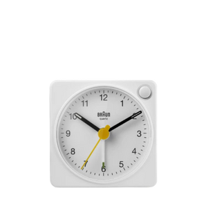 Braun Clocks - BC02X Classic Travel Analogue Alarm Clock - White