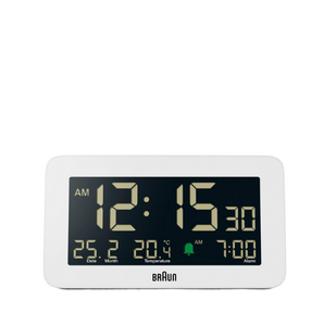 Braun Clocks - BC10 Braun Digital Alarm Clock - White