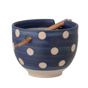 HS -  Masami Bowl w/Chopsticks, Blue, Stoneware