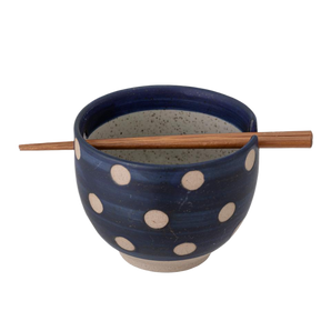 HS -  Masami Bowl w/Chopsticks, Blue, Stoneware