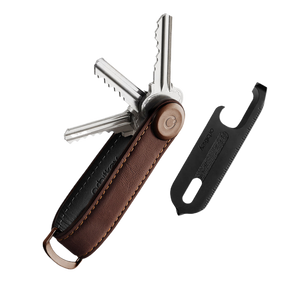 Orbitkey - Key Organiser Set - Leather Key Organiser + Multi-tool V2 - Espresso/Brown