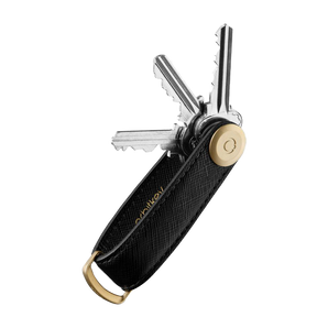 Orbitkey - 2.0 Key Organiser - Saffiano Leather - Liquorice Black