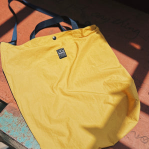 OMCC - Shopping Shoulder Tote - Yellow Brown/Navy