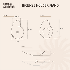 Luna Sundara - Incense Holder Modelo Mano (with 3 Incense Sticks) - Peach