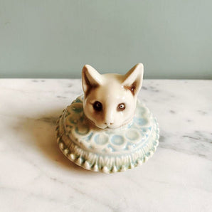 Heima Vintage - Ceramic Cat Figurine Lids- A