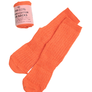 TAWARA - Linen x Cotton Rib Socks - Orange