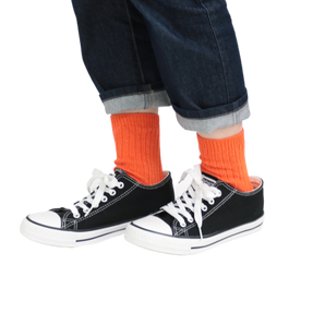 TAWARA - Linen x Cotton Rib Socks - Orange