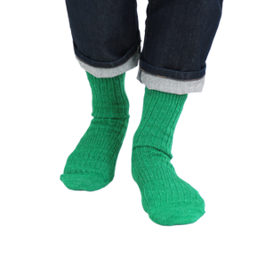 TAWARA - Linen x Cotton Rib Socks - Green