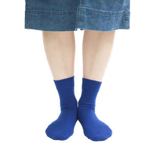 TAWARA - Chiramise High Gauge Short Socks - Deep Blue