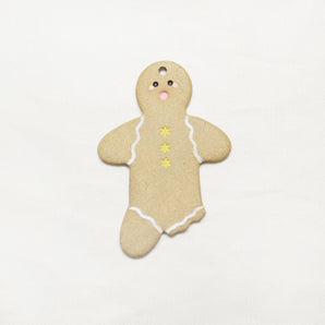 thenatc - Ornament - Bitten Gingerbread Man Yellow